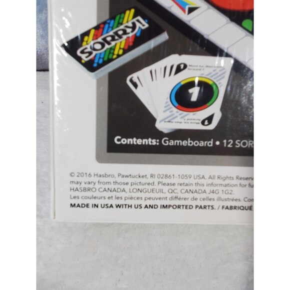 Sorry! Classic 2016 Edition Board Game Kids Family Hasbro Gaming NEW - Picture 5 of 5